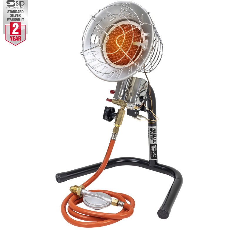 Propane heater store with thermostat