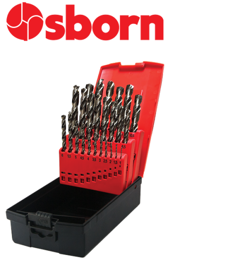 HSSCo JOBBER DRILL SET 1.0 - 13.0mm x 0.5 8% - Cobalt By Osborn 820702set1