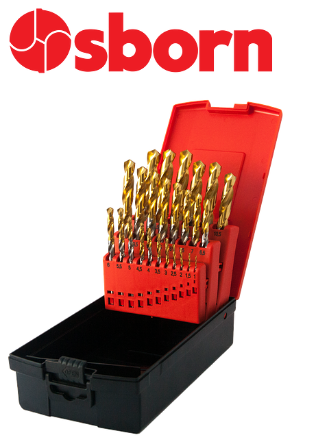 Goldex HSS 1.0-13.0mm x 0.5mm Drill Set (25Drills) By Osborn  810504set1