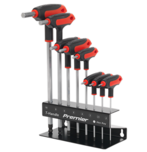 Premier T-Handle Ball-End Allen Key Hex Key Set 8pc By Sealey AK7195